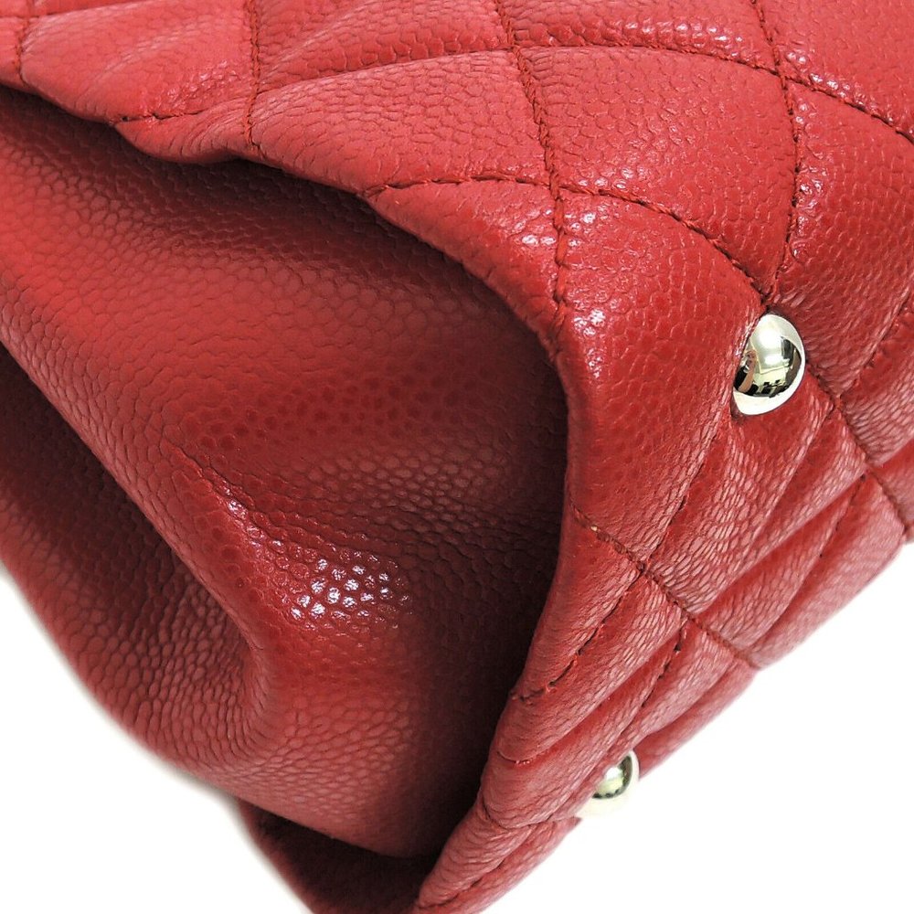 Chanel Caviar Skin Red Leather Bag! MINT! - Picture 6 of 10